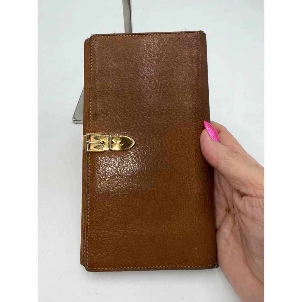 Gucci Sylvia Vintage Leather Long Buckle Wallet Made in Italy 035-149-1662 - Picture 2 of 12